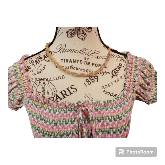 ✨HOST PICK✨NWT ZARA Pink Daisy Ruched Crop Top - Picture 4 of 11